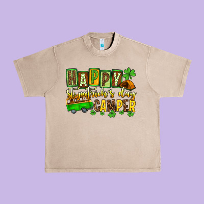 St. Patrick's Happy St. Patrick's Day Camper Urban Heavy Tee Designed By Oliviacreatesart
