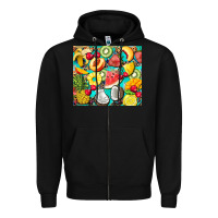 Black summer fruits Zipper Hoodie - BarkalooDesign