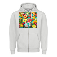 Dove Grey summer fruits Zipper Hoodie - BarkalooDesign