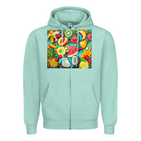 Seafoam summer fruits Zipper Hoodie - BarkalooDesign