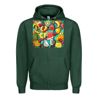Sports Green summer fruits Zipper Hoodie - BarkalooDesign