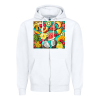 White summer fruits Zipper Hoodie - BarkalooDesign