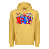 Antique Gold american obsessive cup Premium Hoodie - CowhideDigitalArt