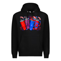 Black american obsessive cup Premium Hoodie - CowhideDigitalArt