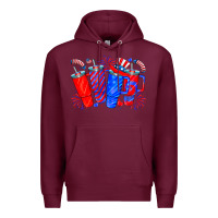 Burgundy american obsessive cup Premium Hoodie - CowhideDigitalArt