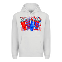Dove Grey american obsessive cup Premium Hoodie - CowhideDigitalArt
