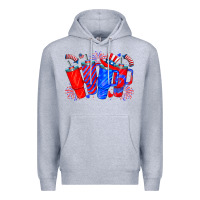 Heather Grey american obsessive cup Premium Hoodie - CowhideDigitalArt