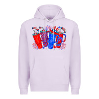 Lilac american obsessive cup Premium Hoodie - CowhideDigitalArt