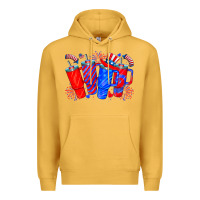 Mustard american obsessive cup Premium Hoodie - CowhideDigitalArt