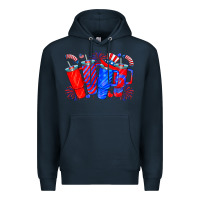 Navy american obsessive cup Premium Hoodie - CowhideDigitalArt