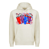 Oatmeal Heather american obsessive cup Premium Hoodie - CowhideDigitalArt
