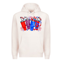 Pale Pink american obsessive cup Premium Hoodie - CowhideDigitalArt