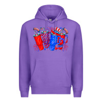 Purple american obsessive cup Premium Hoodie - CowhideDigitalArt
