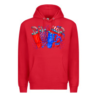 Red american obsessive cup Premium Hoodie - CowhideDigitalArt