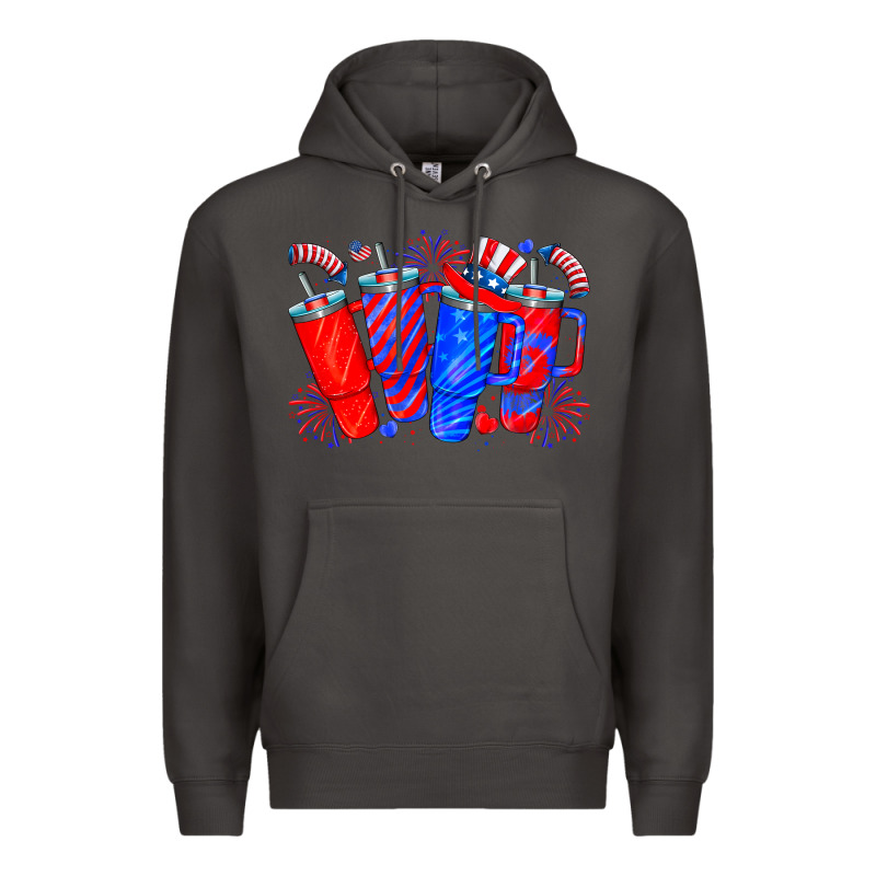 American Obsessive Cup Premium Hoodie by CowhideDigitalArt | Teevron