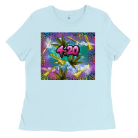 Baby Blue 4 20 marijuana holiday Ladies Tee - TumblerDesignByShophia