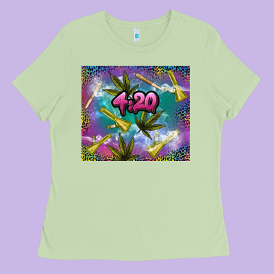 4 20 Marijuana Holiday Ladies Tee Designed By Tumblerdesignbyshophia