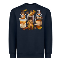 Navy Coffee gnome Heavyweight Sweatshirt - BarkalooDesign