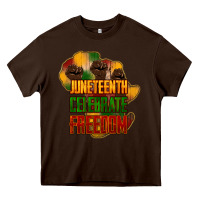 Chocolate Brown juneteenth celebrate freedom Heavy Core Tee - NancyCooperArtShop