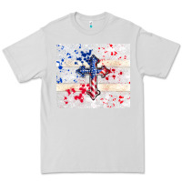 Dove Grey 4th of july flag cross Premium Tee - TumblerDesignByShophia