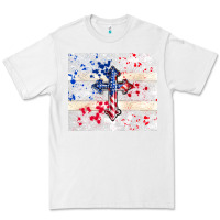 White 4th of july flag cross Premium Tee - TumblerDesignByShophia