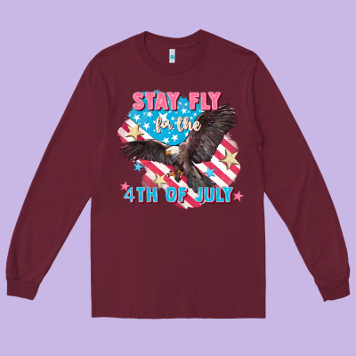 Stay Fly For The 4th Of July Long Sleeve Tee Designed By Fadigitalartstudio