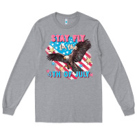 Heather Grey Stay fly for the 4th of July Long Sleeve Tee - FaDigitalArtStudio
