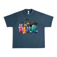 Midnight Navy Easter Day He is alive Urban Heavy Tee - OliviaCreatesArt