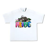 White Easter Day He is alive Urban Heavy Tee - OliviaCreatesArt