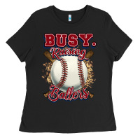 Black Busy raising ballers Ladies Tee - HowdyJamesFarm