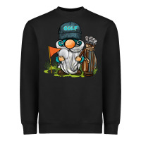 Black golf gnome Heavyweight Sweatshirt - BarkalooDesign