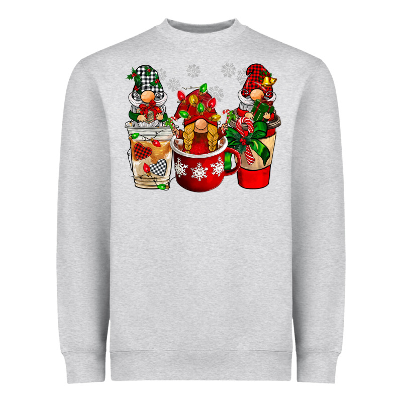 Christmas Coffee Gnome Heavyweight Sweatshirt by BarkalooDesign | Teevron