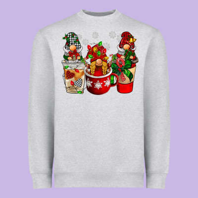 Christmas Coffee Gnome Heavyweight Sweatshirt Designed By Barkaloodesign