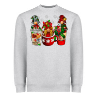 Heather Grey Christmas coffee gnome Heavyweight Sweatshirt - BarkalooDesign