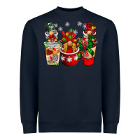 Navy Christmas coffee gnome Heavyweight Sweatshirt - BarkalooDesign