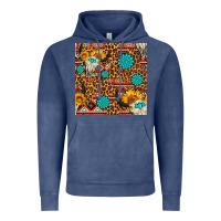 Vintage Denim western aztec bull skull seamless pattern Vintage Hoodie - FaDigitalArtStudio