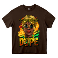 Chocolate Brown unapologetically dope afro Heavy Core Tee - NancyCooperArtShop