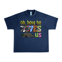 Navy Easter Day Oh he loves us Urban Heavy Tee - OliviaCreatesArt