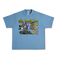 Pebble Blue Easter Day Oh he loves us Urban Heavy Tee - OliviaCreatesArt