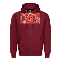 Burgundy watermelon strawberry cowhide cup Zipper Hoodie - BarkalooDesign