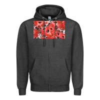 Charcoal Heather watermelon strawberry cowhide cup Zipper Hoodie - BarkalooDesign