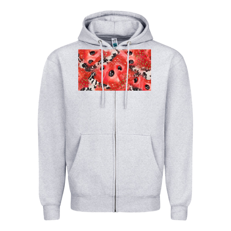 Watermelon Strawberry Cowhide Cup Zipper Hoodie by BarkalooDesign | Teevron