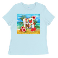 Baby Blue summer mama Ladies Tee - TumblerDesignByShophia