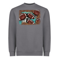 Storm American football leopard cowhide turquoise  leather background Heavyweight Sweatshirt - BarkalooDesign