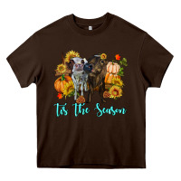 Chocolate Brown Tis The Season Cows Heavy Core Tee - RanaPortraitStore