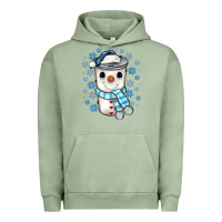 Pigment Oil Green snowman coffee cup Urban Hoodie - JahusDesignShop