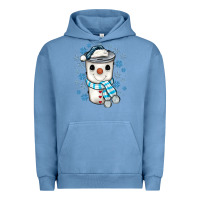Pigment Pebble Blue snowman coffee cup Urban Hoodie - JahusDesignShop