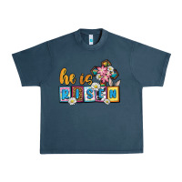 Midnight Navy Easter Day He is risen Urban Heavy Tee - OliviaCreatesArt