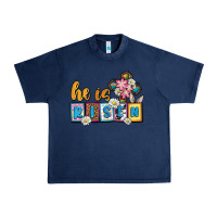 Navy Easter Day He is risen Urban Heavy Tee - OliviaCreatesArt