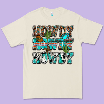 Western Howdy Howdy Howdy Premium Tee Designed By Howdyjamesfarm